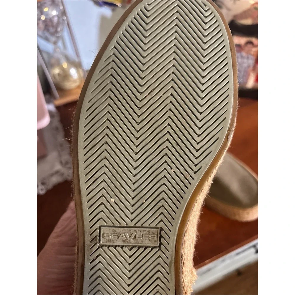SeaVees‎ Ladies Army Green Oceanside Espadrille high Stretch Canvas Shoes 8.5